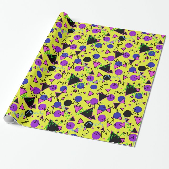 1990 mutiges geometrisches geschenkpapier (Ungerollt)