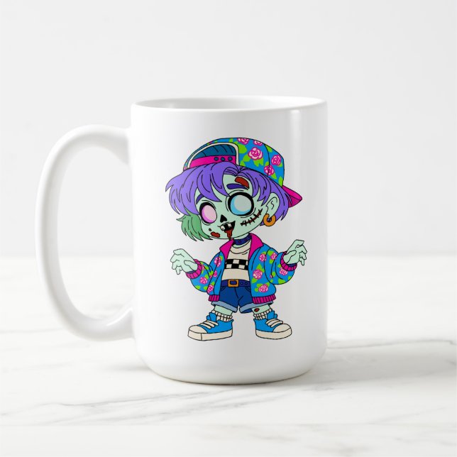 1990er Zombie Mädchen Kaffeetasse (Links)