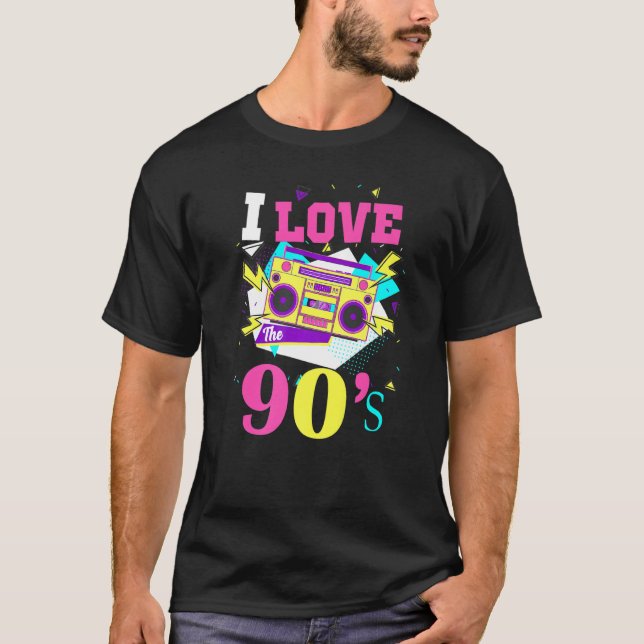 1990's 90s I Heart Nineties I Love The 90's Old Sc T-Shirt (Vorderseite)