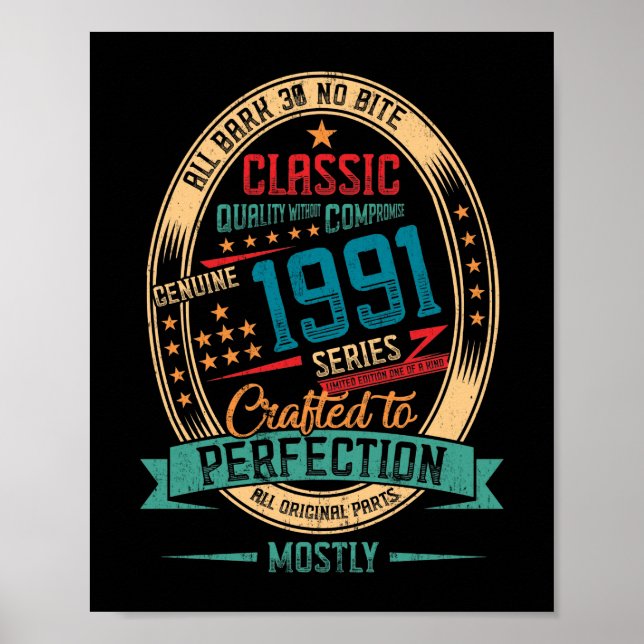 1991 31 Jahre alt 31. Geburtstag Fertigstellung Poster (Vorne)