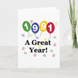 1991 ein großes Jahr zum Geburtstag Karte