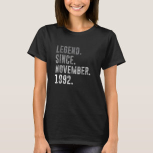 1992 30. Geburtstag Vintage Legende Seit 1. Novemb T-Shirt