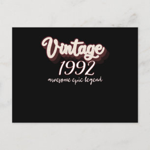 1992 Geburtstag im Vintage-Stil Postkarte