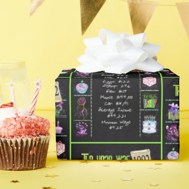 1992 Geburtstagsjahr Trivia Geschenkpapier (Geburtstagsparty)