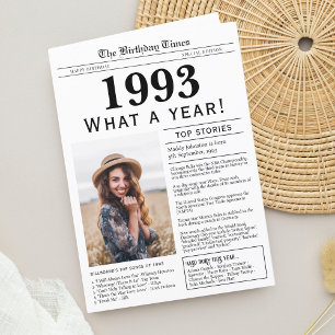 1993 Newspaper Happy Birthday Grußkarte Dankeskarte