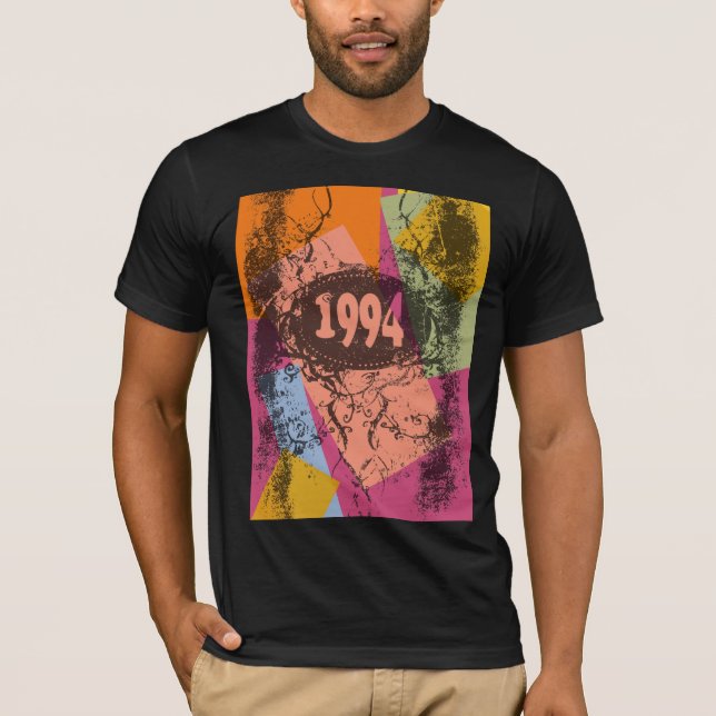 1994 farbenfroher Pop Art - T - Shirt (Vorderseite)