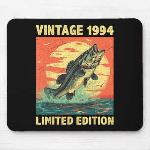1994 geboren Angelangeln Fischer Fisch Geburtstags Mousepad