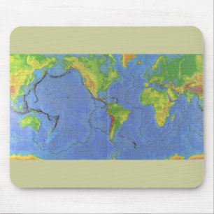 1994 Physikalische Weltkarte - tektonische Teller  Mousepad