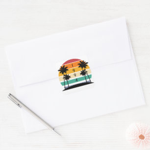 1994 Retro Stripe Sunset Vintag Quadratischer Aufkleber