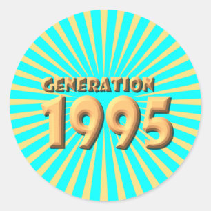 1995 RUNDER AUFKLEBER