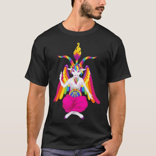 1997 Neon Rainbow Baphomet JETZT MIT GOATUNICORN N T-Shirt (Vorderseite)