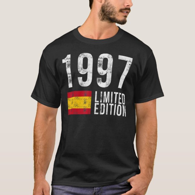1997 Spanien mit Flagge Geburtstag T-Shirt (Vorderseite)
