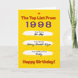 1998 Geburtstags-Top-Liste Karte