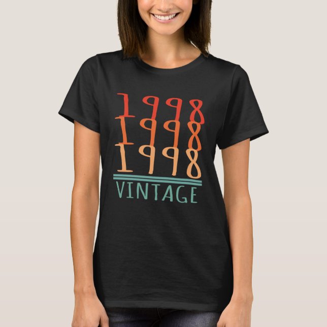 1998 Vintage Anniversary Matching Couple T-Shirt (Vorderseite)