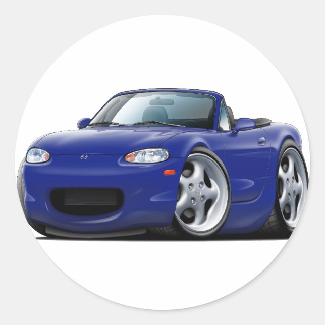 1999-05 Miata Dark Blue Car Runder Aufkleber (Vorderseite)