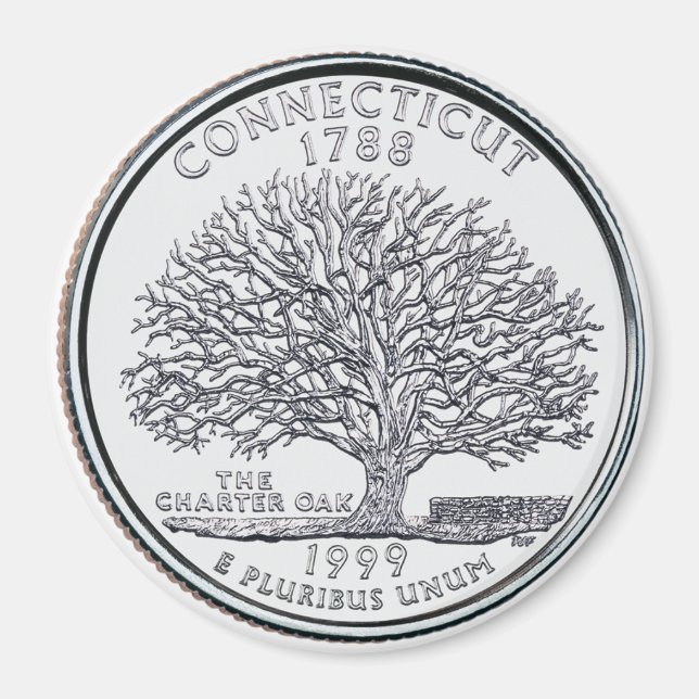 1999 Connecticut Staat Quarter Magnet (Vorne)