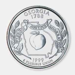 1999 Georgia Staat Quarter Magnet