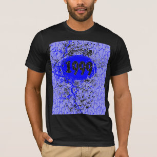 1999 - Lila, blauer Crack-Vintager Retro - T - Shi T-Shirt