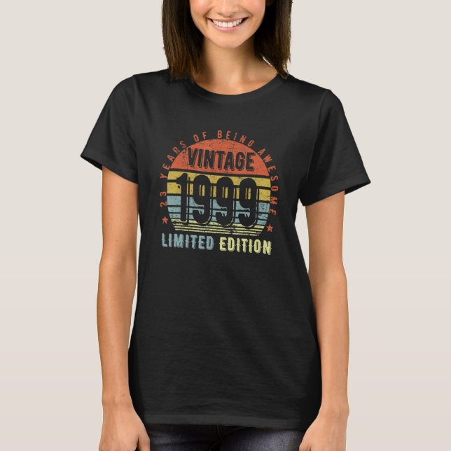 1999 Vintag 1999 23. Geburtstag T-Shirt (Vorderseite)