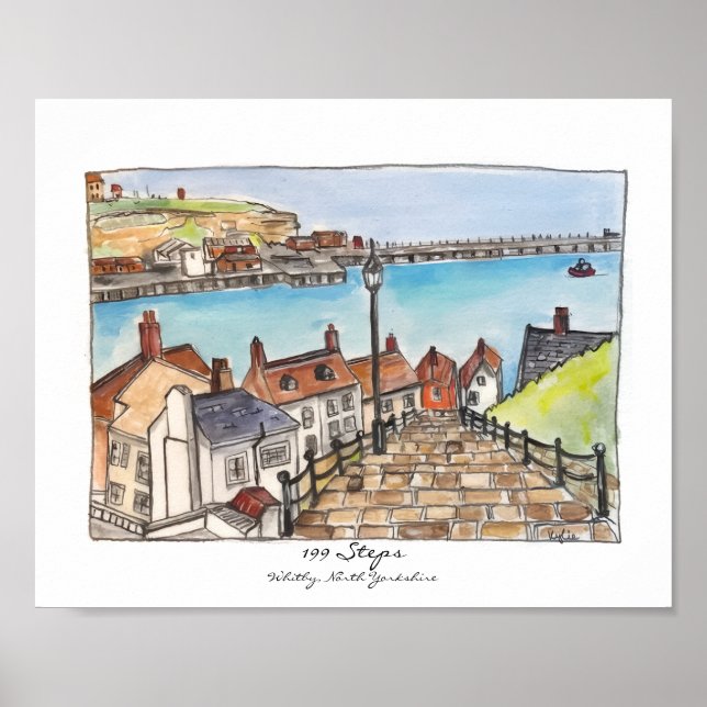 199 Stufen, Whitby, North Yorkshire Poster (Vorne)