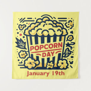 19.01. - Popcorn Day Wandteppich