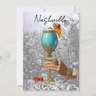 *~*  19 A101 Cocktail FOTO Nashville JUNGGESELLINN Einladung