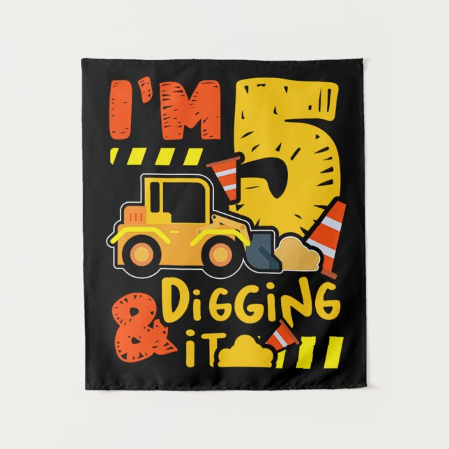 19.Baulastwagen für einen Baulastwagen fa Wandteppich (Vorderseite)