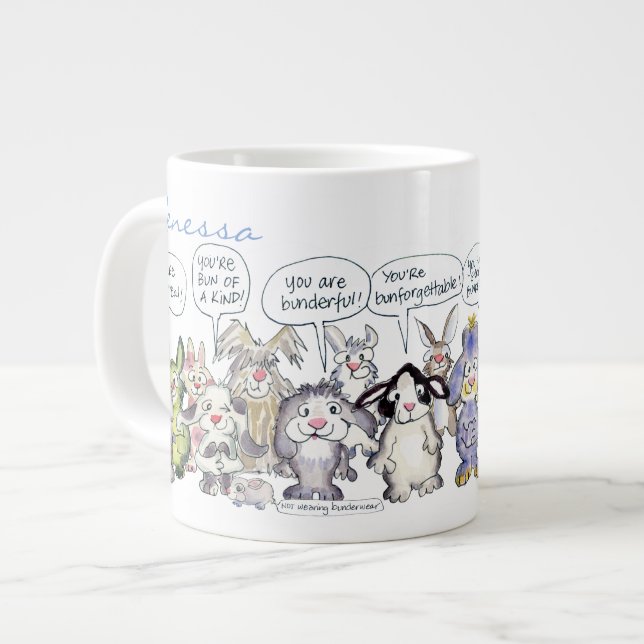 19 Cartoon Kaninchen Jumbo Tasse (Vorderseite Links)