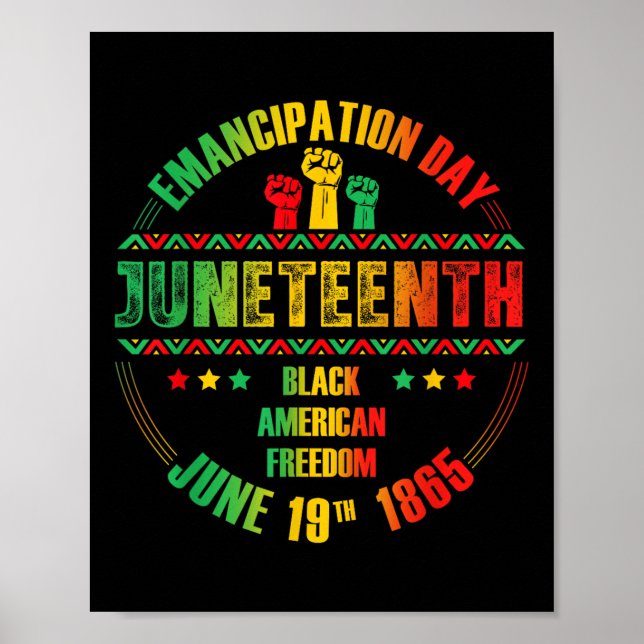 19. Emanzipationstag Schwarz Juni 1865 Poster (Vorne)