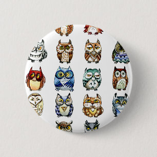 19 Eulen und 1Cat Button