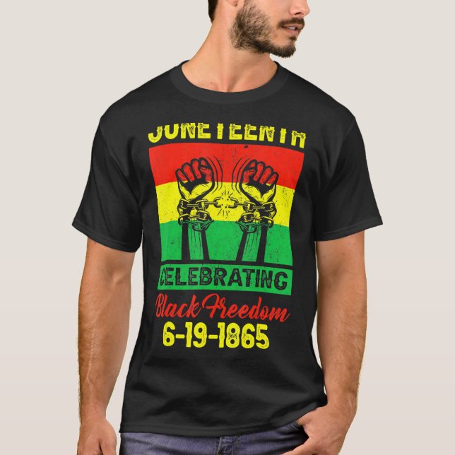 19. Feier 1865 Black Freedom African F T-Shirt (Vorderseite)