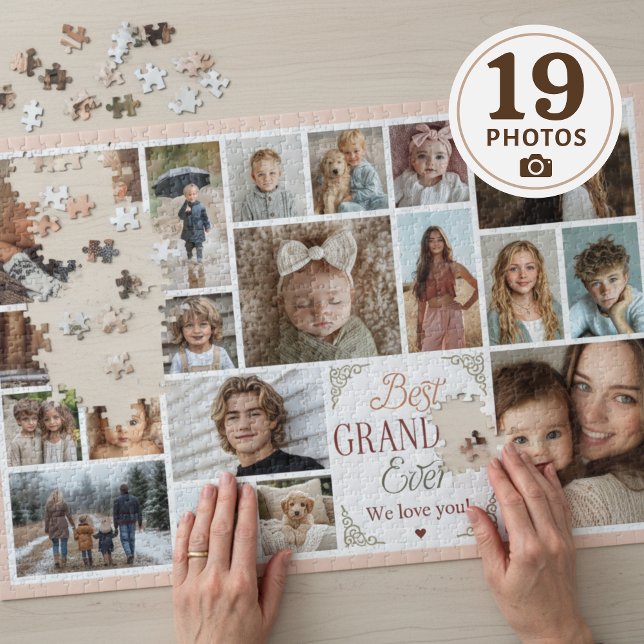 19 FotoCollage Beste Oma je Puzzle (Mockup shown on 20" x 30" puzzle)