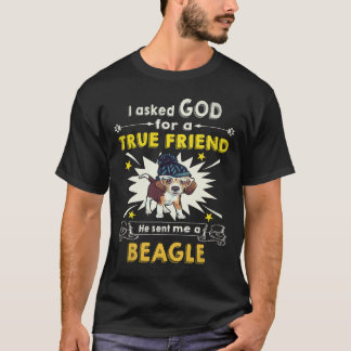 19 fragte Gott - Wahrer Freund - Ein Beagle T-Shirt