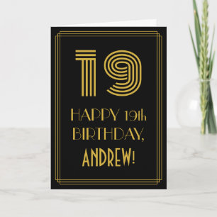 19. Geburtstag: Art Deco inspirierter Look "19" &  Karte