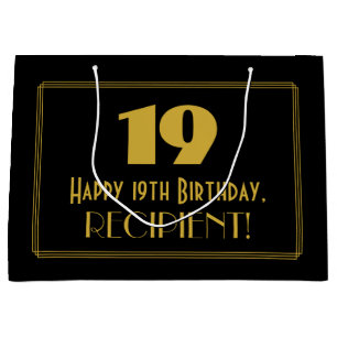 19. Geburtstag — Art Deco inspiriertes Aussehen "1 Große Geschenktüte