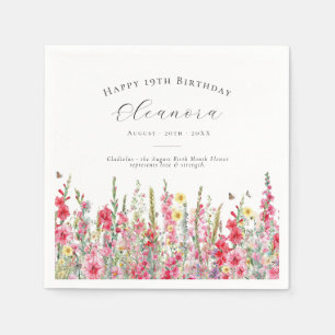 19. Geburtstag August Birth Blume Custom Serviette