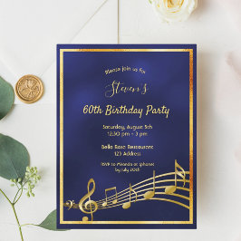 19. Geburtstag - Blauer Musiknoten Postkarte