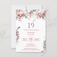 19. Geburtstag Elegant Winter Berry Botanical
