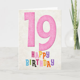 19. Geburtstag Happy Birthday Card Design 2 Karte