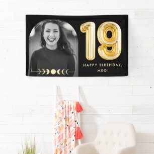 19. Geburtstag Himmelsgold-Ballon-Fotobanner Banner