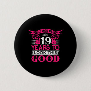 19. Geburtstag Lustiger Zitat-Grafik 19. Button
