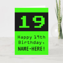 19. Geburtstag: Nerdy / Geeky Style "19" und Name