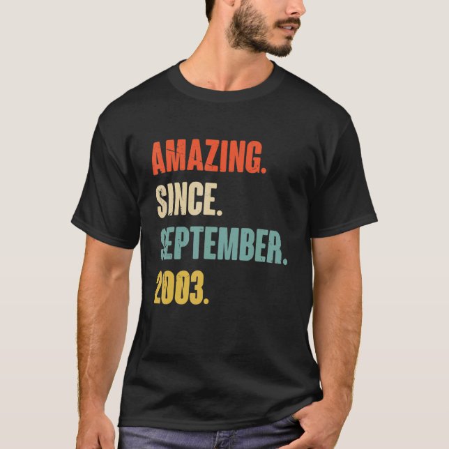 19. Geburtstag Phantastisch seit September T-Shirt (Vorderseite)