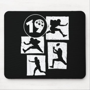 19. Geburtstag Retro American Football 19 Jahre al Mousepad