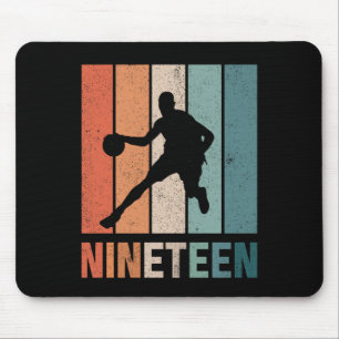 19. Geburtstag Retro Basketball Liebhaber 19 Jahre Mousepad