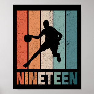 19. Geburtstag Retro Basketball Liebhaber 19 Jahre Poster