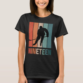 19. Geburtstag Retro Eishockey 19 Jahre alter Hock T-Shirt