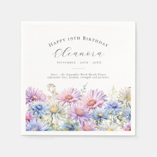 19. Geburtstag September Geburtstagsblume individu Serviette