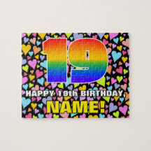 19. Geburtstag — Spaß, Liebende Herzformen + "19"