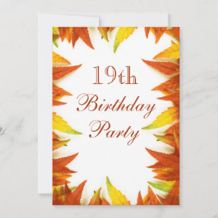 19. Geburtstags-Party-Herbst/Herbstlaub Einladung